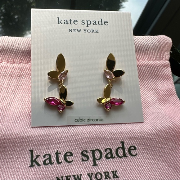 RESERVED! $68 NWT Kate Spade Social Butterfly Drop Earrings - Picture 4 of 6